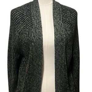 Lululemon WEIGHTED Cashmere Merino Wool Blend Ribbed Green Cardigan w Pockets